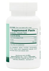 NaturesPlus Papaya Enzyme tablets closeup highlighting chewable format