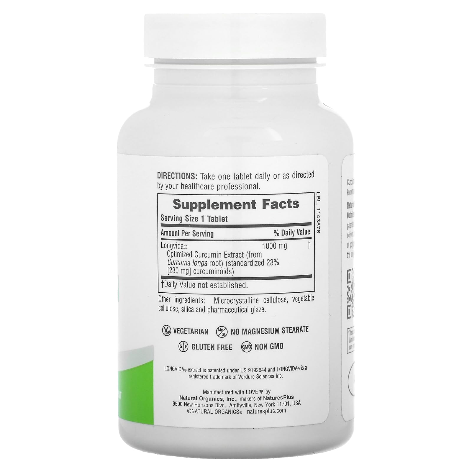 NaturesPlus PRO Longvida Curcumin 1000 mg tablets support daily use for joint and digestive comfort