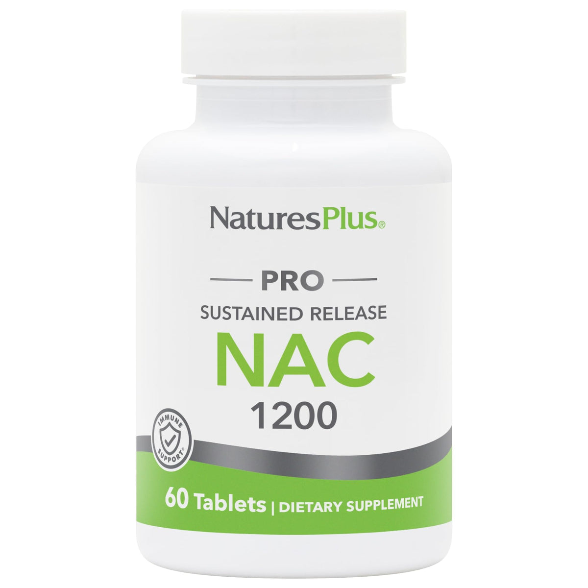 NaturesPlus PRO NAC 1200 mg bottle front showing label for daily glutathione support