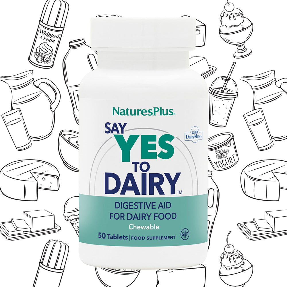 NaturesPlus Say Yes to Dairy French vanilla tablets for easy dairy digestion