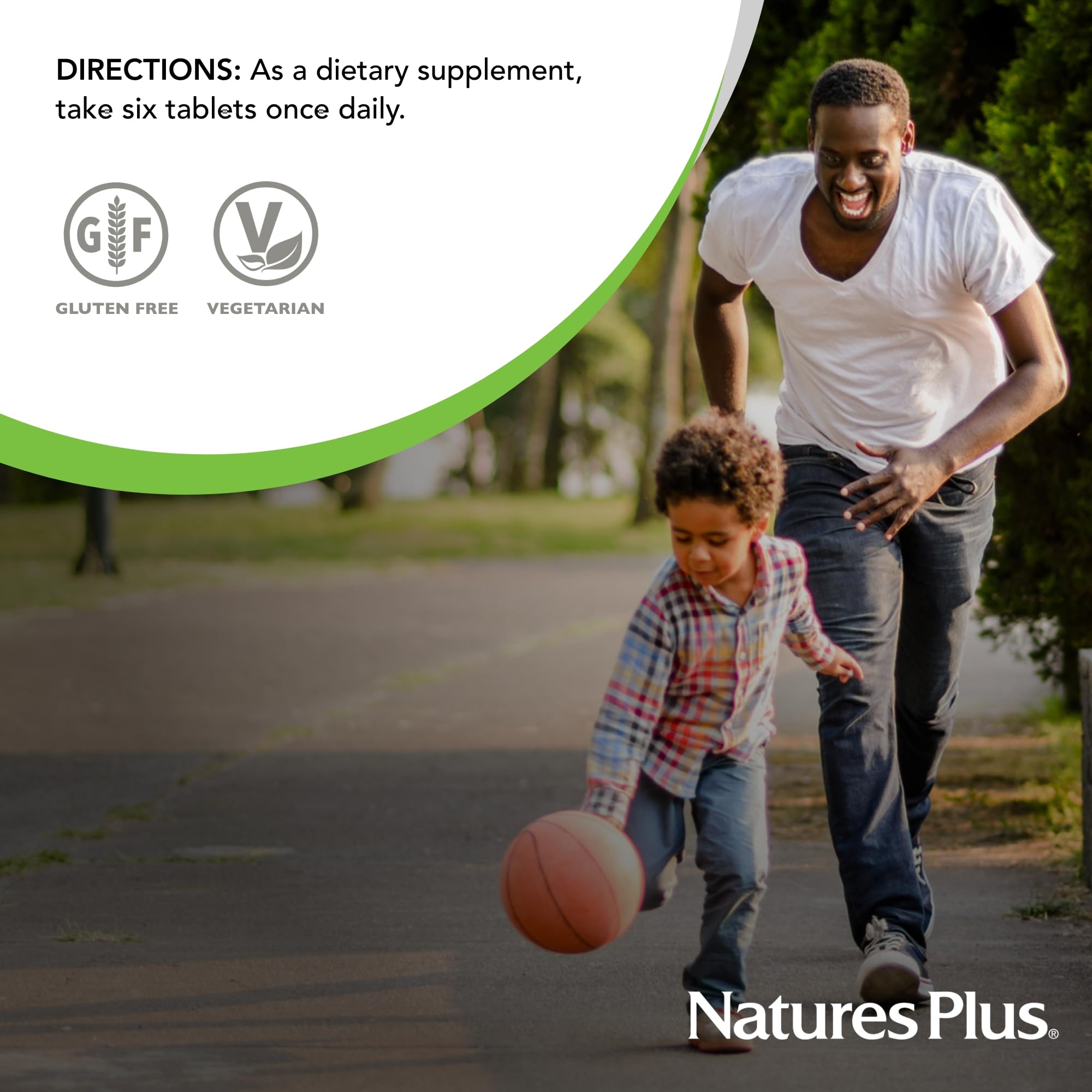 Packaging of NaturesPlus Source of Life 360 Mini-Tabs, compact daily multivitamin.