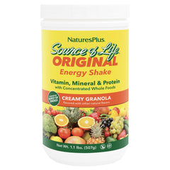 NaturesPlus Source of Life Energy Shake cup pour shows convenient, on the go energy