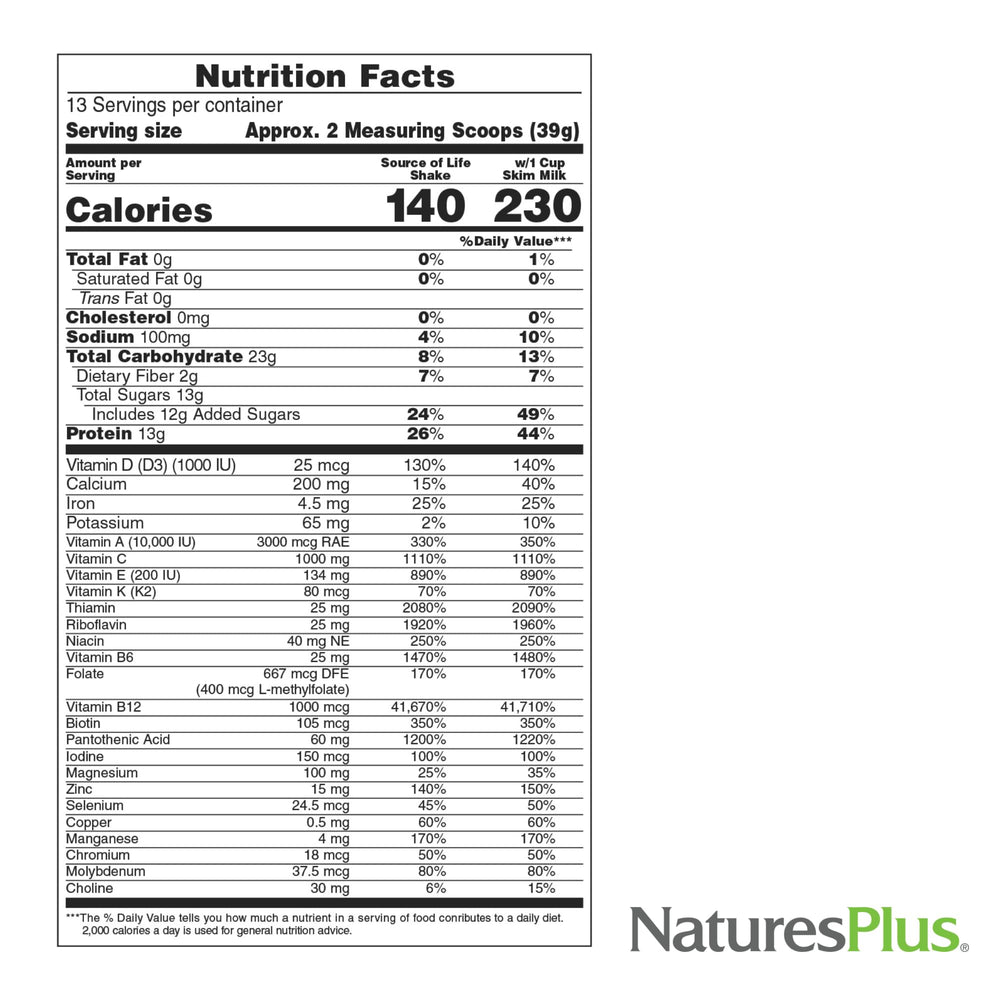 NaturesPlus Source of Life Energy Shake dissolved mix in glass demonstrates smooth texture