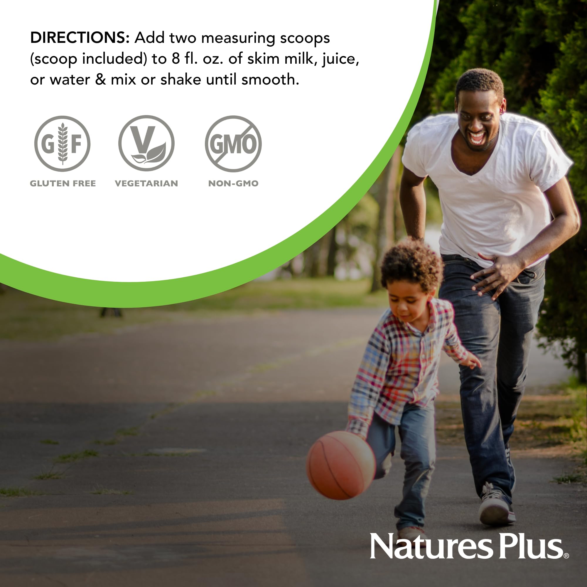 NaturesPlus Source of Life Energy Shake nutrition facts panel notes health attributes