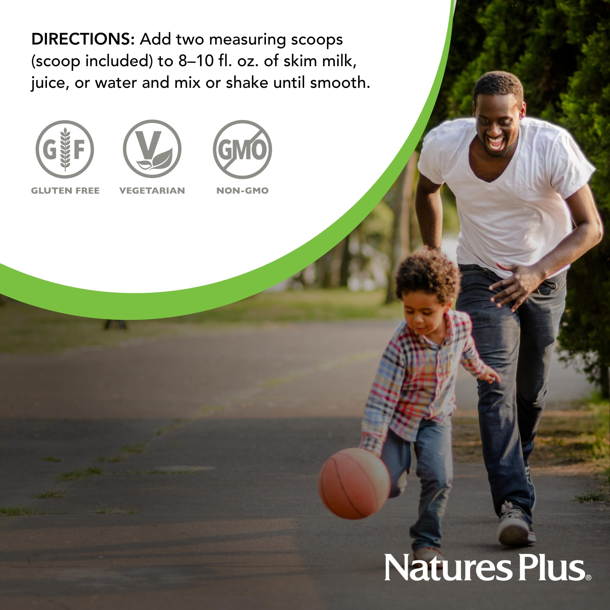 NaturesPlus Source of Life Energy Shake outer packaging shows nutrition panel for informed choices.