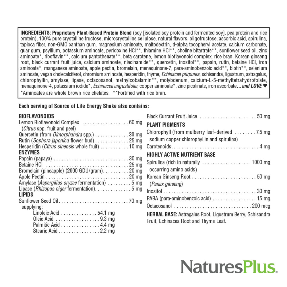 NaturesPlus Source of Life Energy Shake snack ready image for busy days