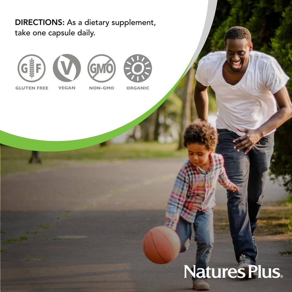 NaturesPlus Source of Life Garden clean-label packaging shows no artificial additives.