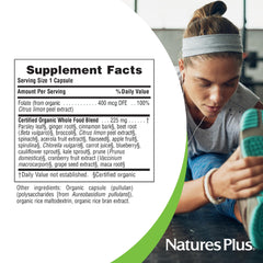 NaturesPlus Source of Life Garden Folate capsules with whole-food blend visual