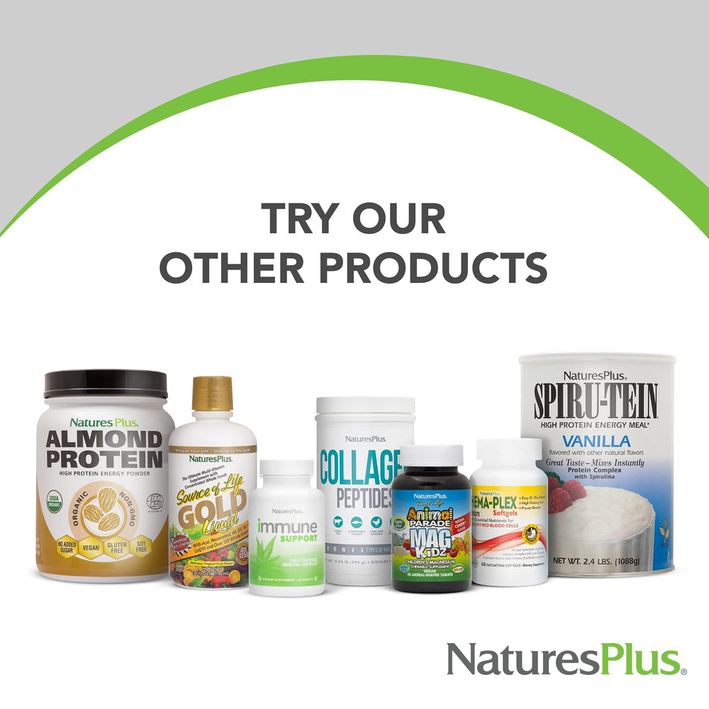 NaturesPlus Source of Life Gold brand logo on box, signaling a trusted multivitamin choice.