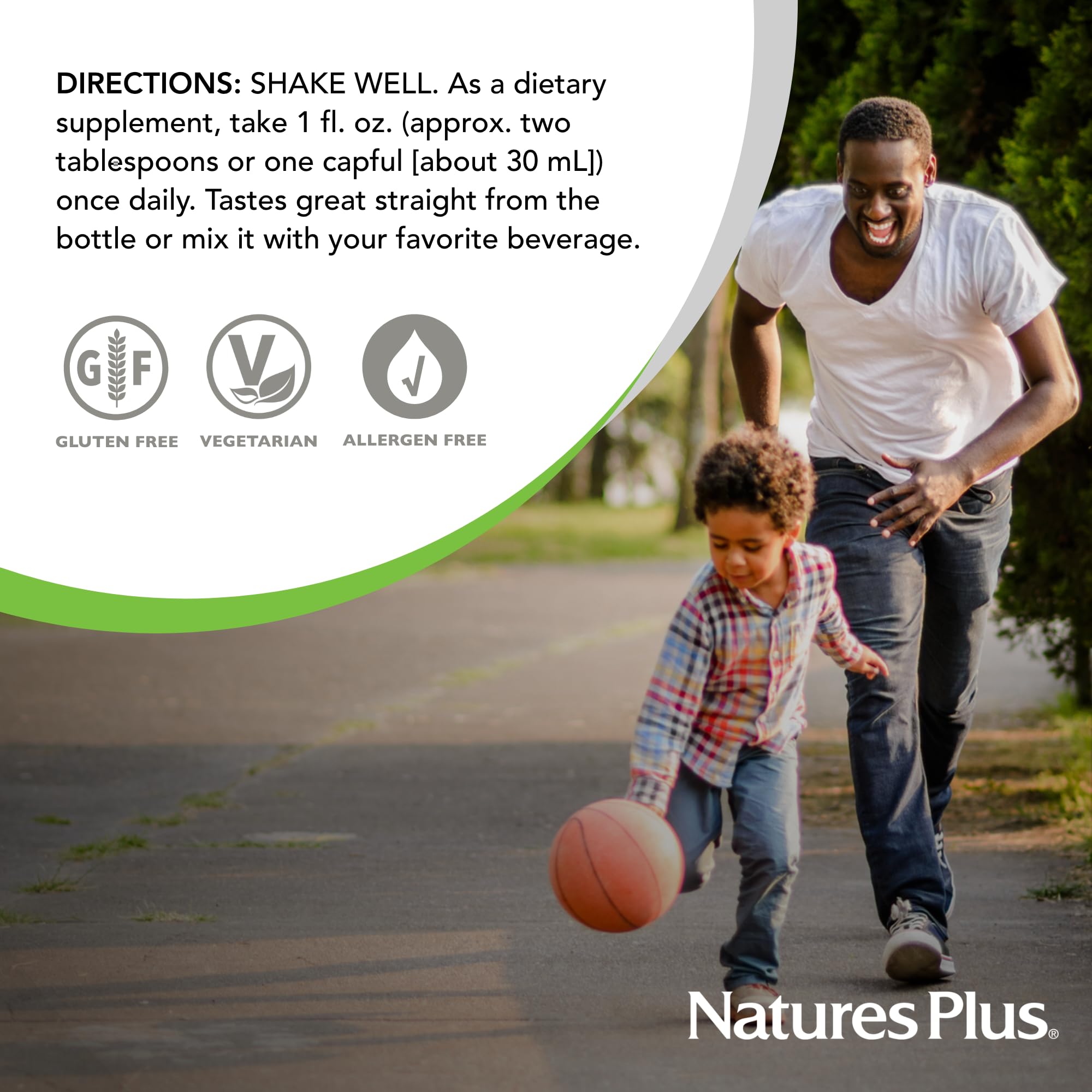 NaturesPlus Source of Life Gold ingredients panel emphasizes vegetarian, gluten-free formula