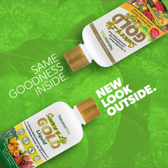 NaturesPlus Source of Life Gold label closeup shows trusted ingredients and quality