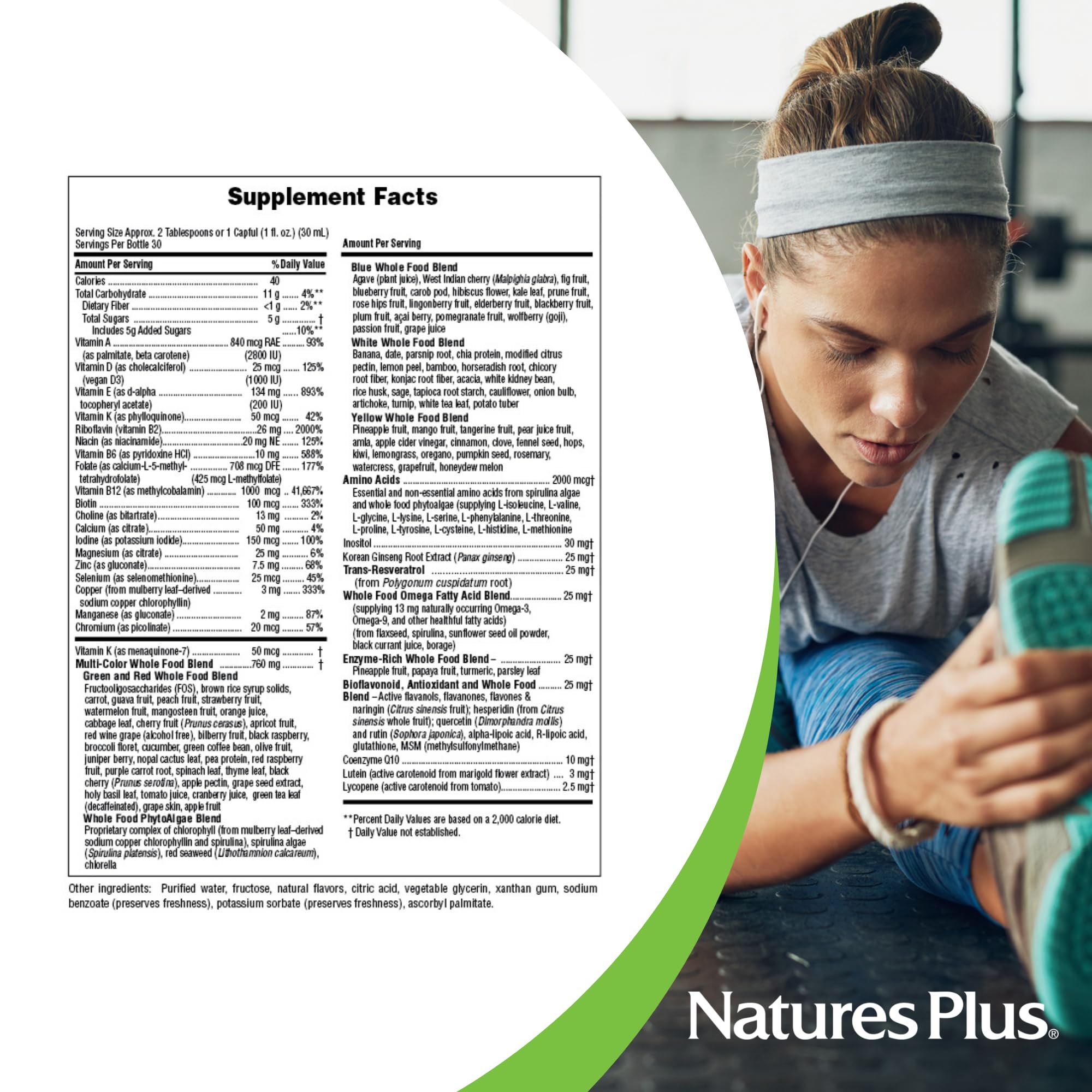 NaturesPlus Source of Life Gold measuring scoop ensures accurate daily servings