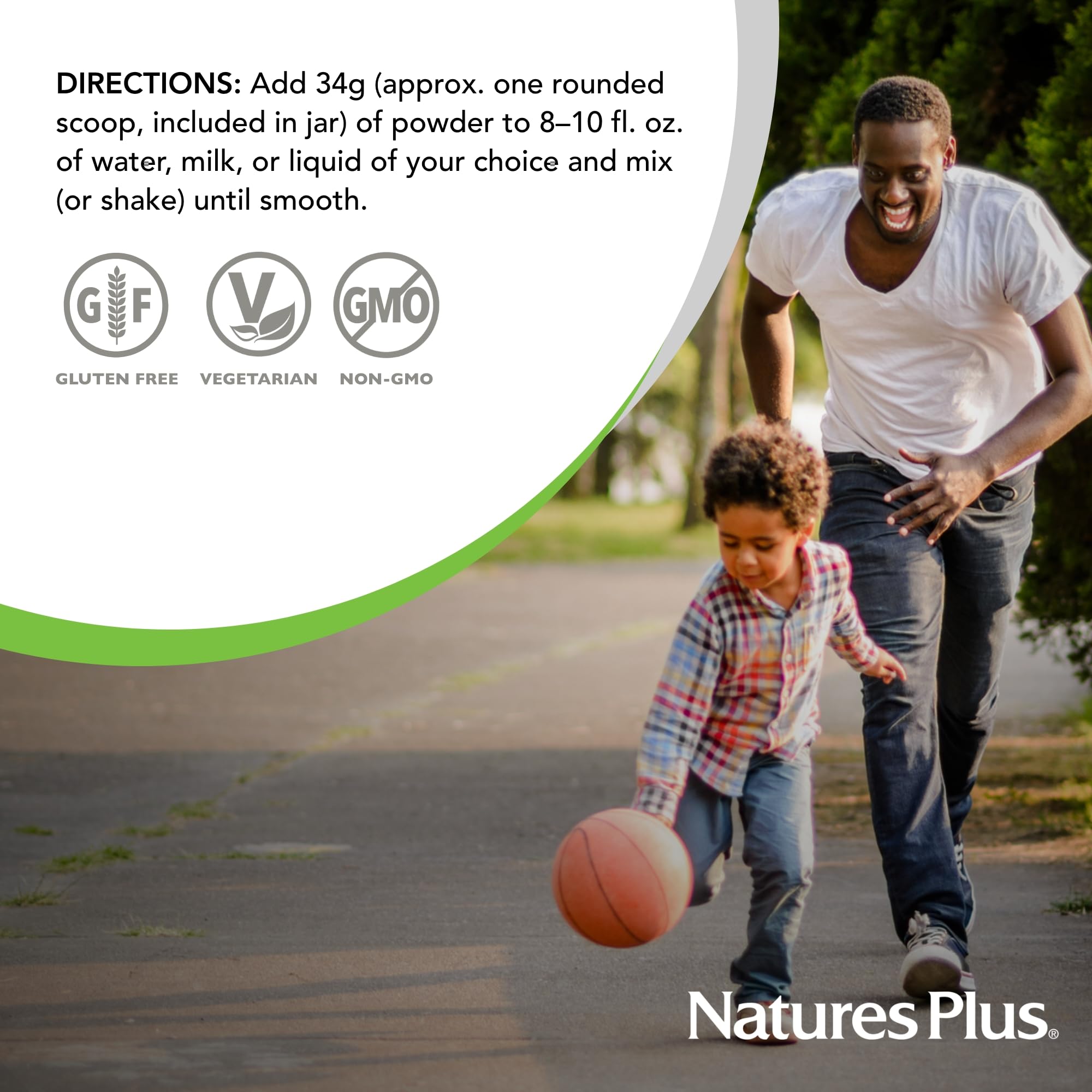 NaturesPlus SPIRU-TEIN shake ready to drink with blueberries.