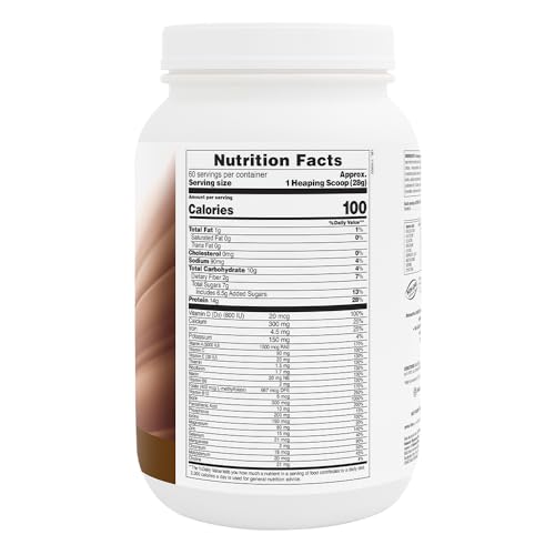 NaturesPlus SPIRU-TEIN chocolate shake being poured into a glass