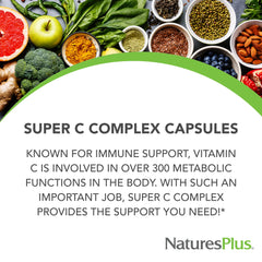 NaturesPlus Super C Complex label detailing vitamin C and bioflavonoids