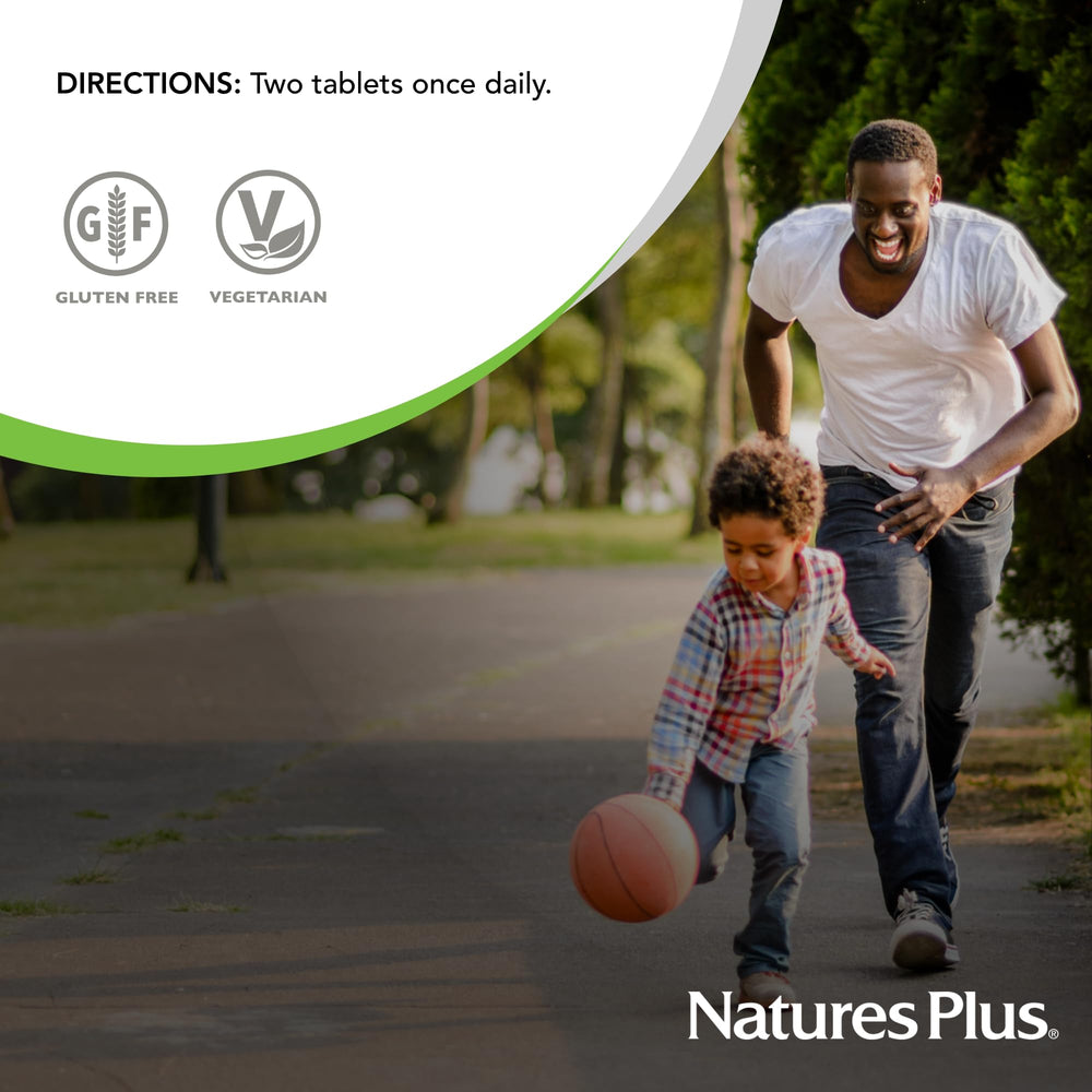 NaturesPlus Tri Immune extended-release tablets packaging demonstrates convenient vegan wellness.