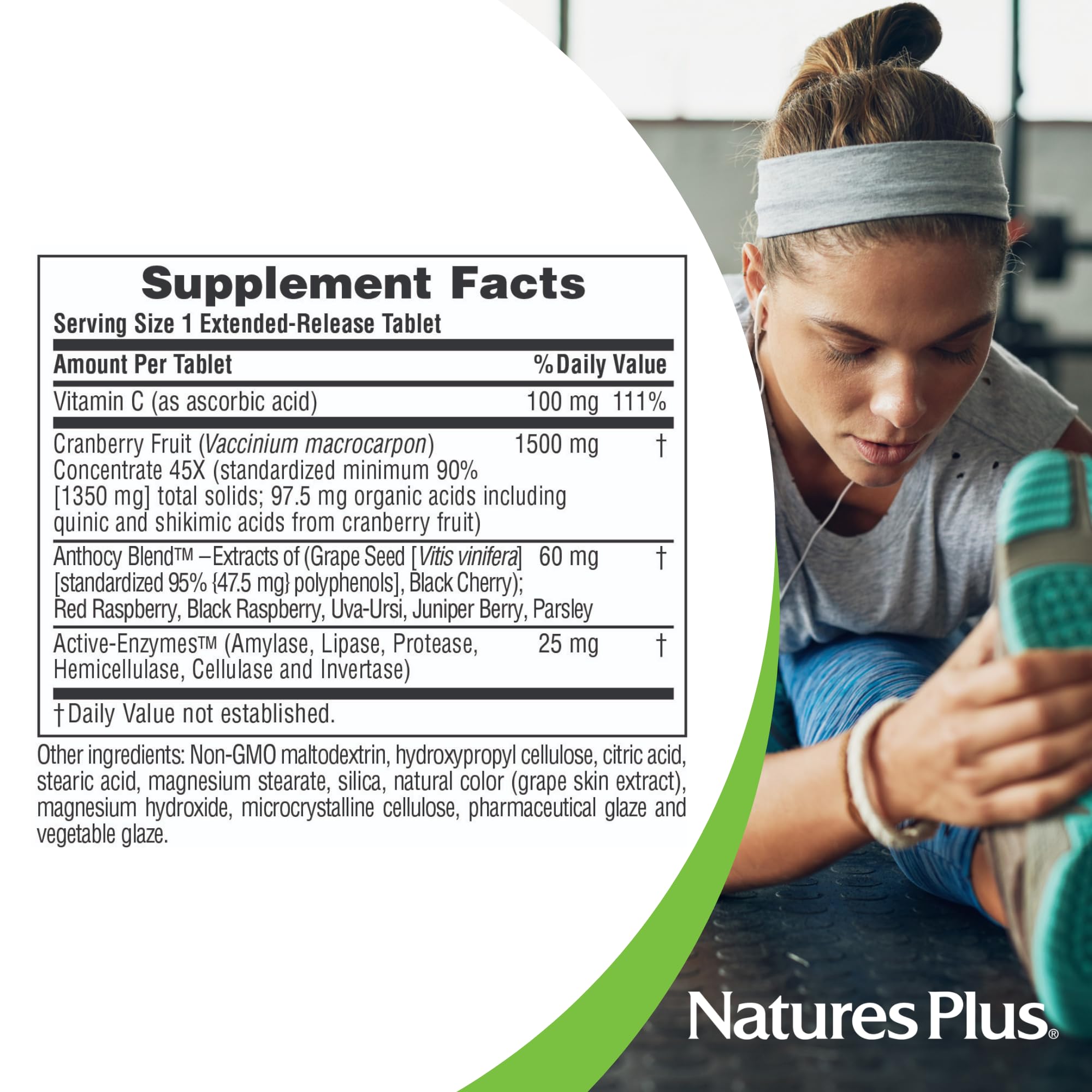 NaturesPlus Ultra Cranberry bottle cap zoom emphasizes safety and quality