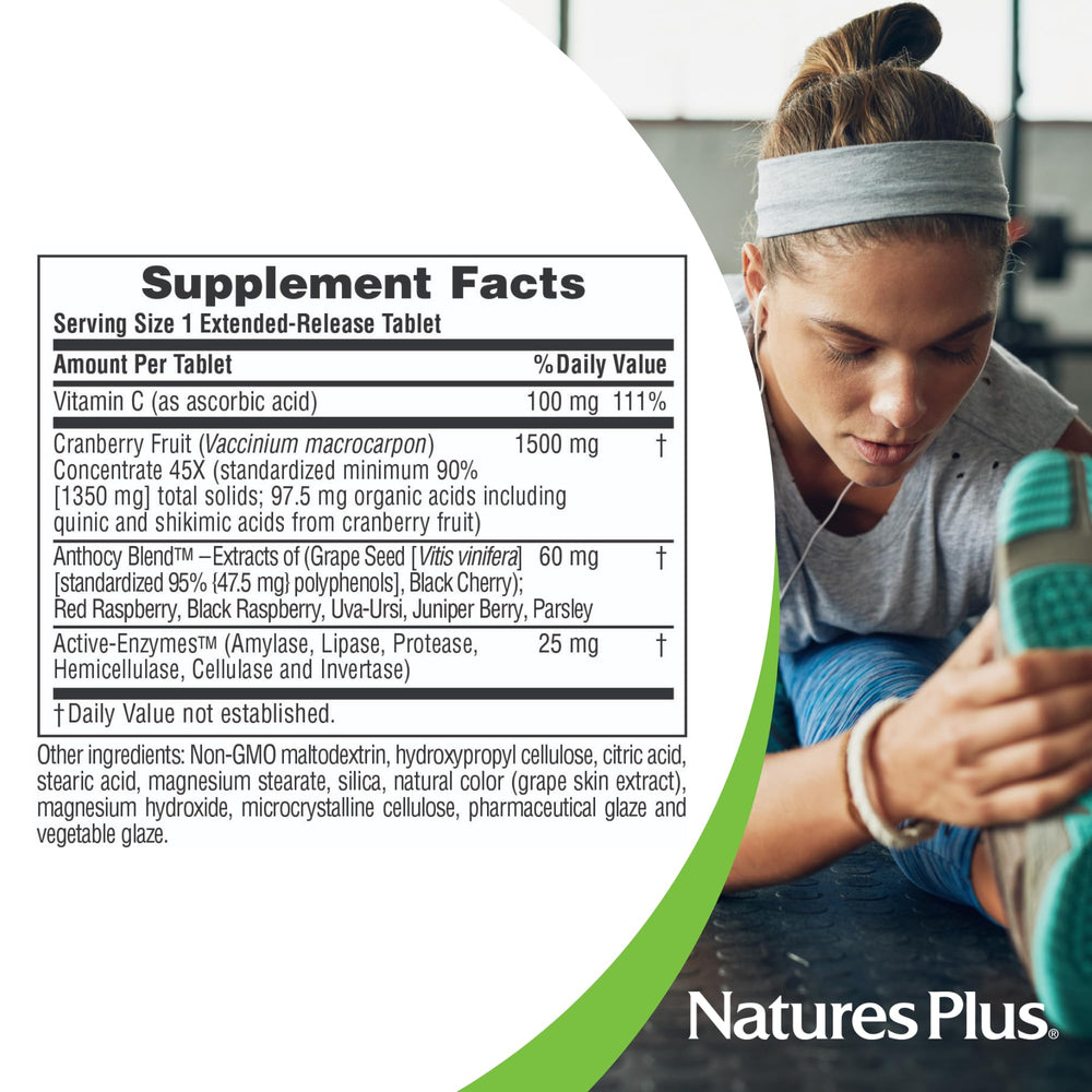 NaturesPlus Ultra Cranberry bottle cap zoom emphasizes safety and quality