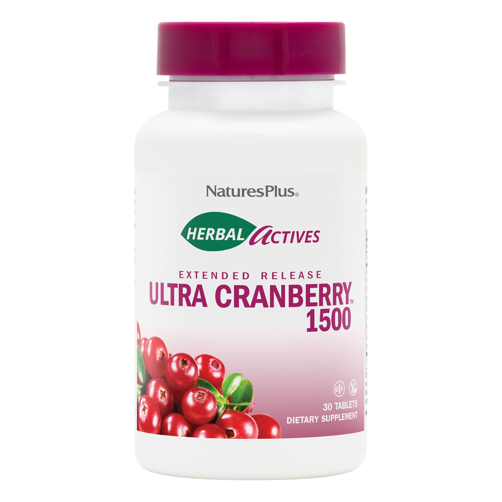 NaturesPlus Ultra Cranberry tablets bottle front for daily urinary tract support