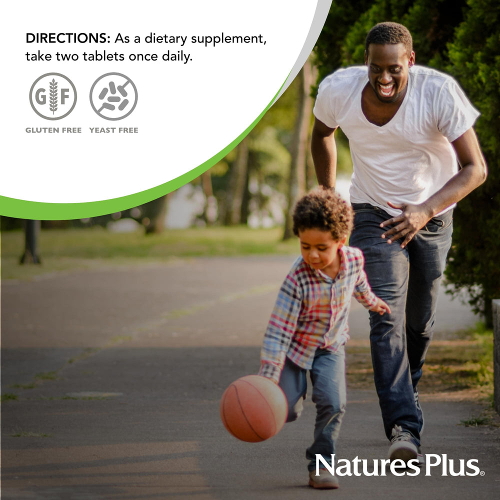 NaturesPlus Ultra Hair serving 30 days visual with calendar for sustained intake.