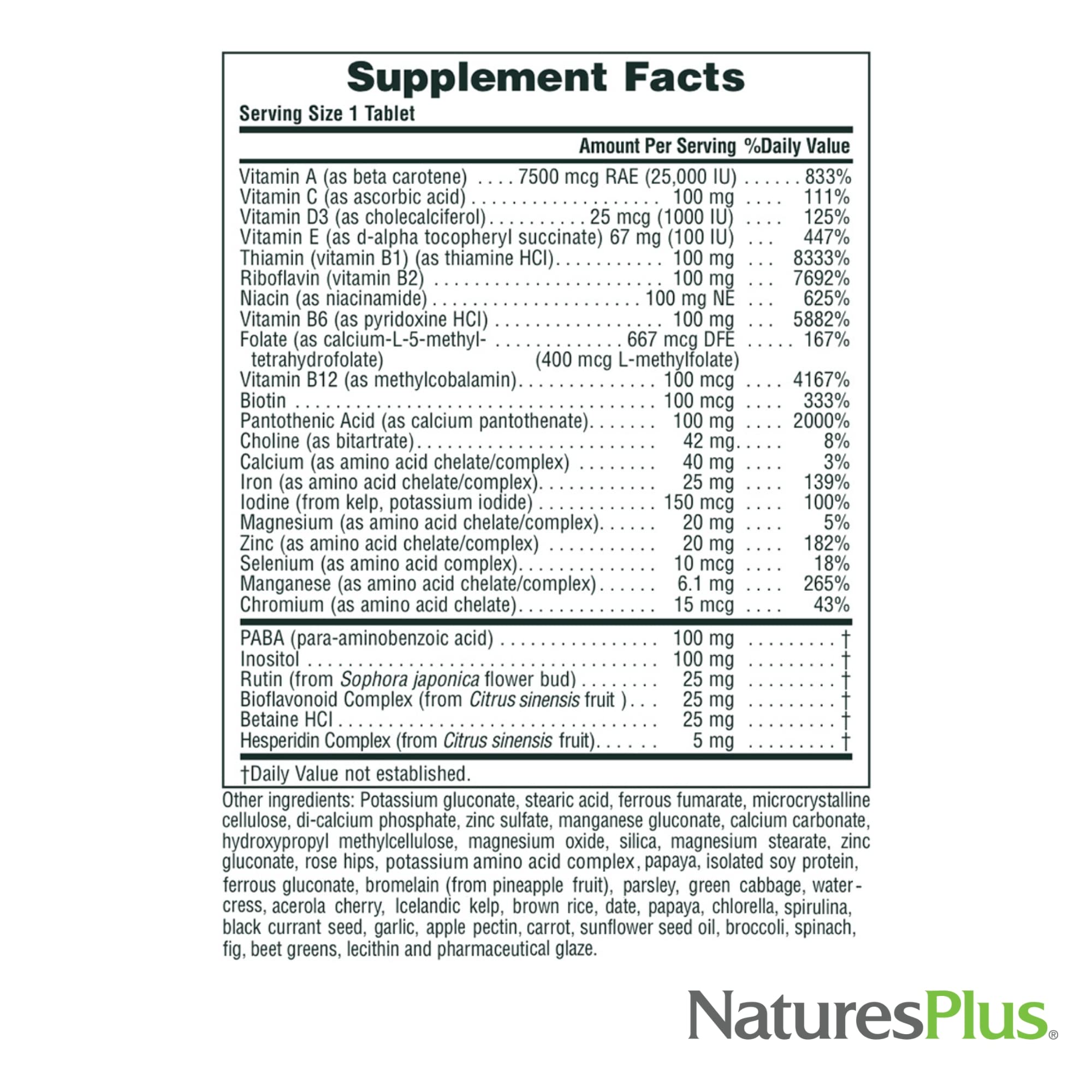 Ingredients label on Ultra II Daily bottle highlights whole foods