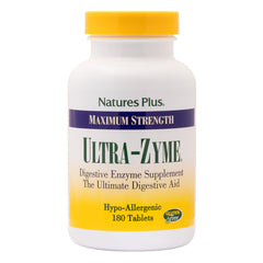 NaturesPlus Ultra-Zyme bottle front with clear labeling for daily digestion support