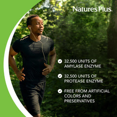 Ultra-Zyme nutrition label detail shows gluten-free and purity features.
