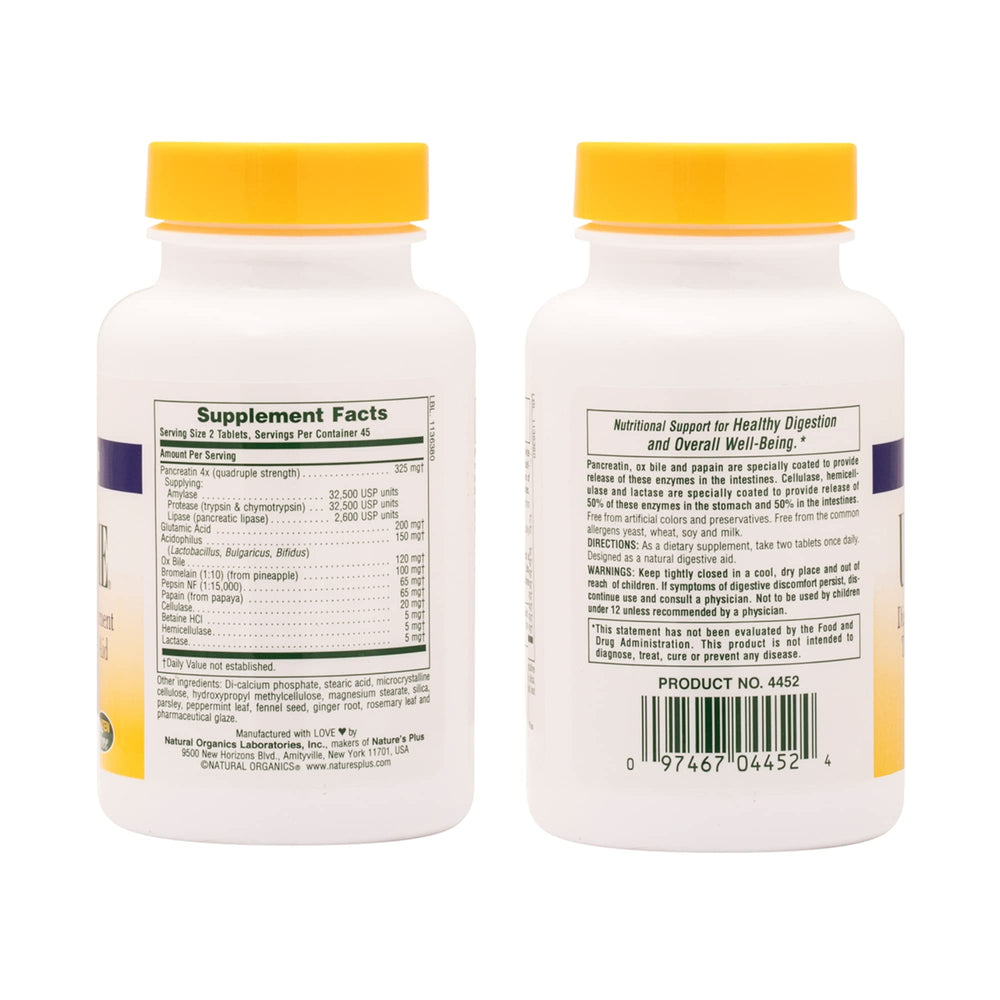 Ultra-Zyme close-up label highlights gluten-free formula and ingredients