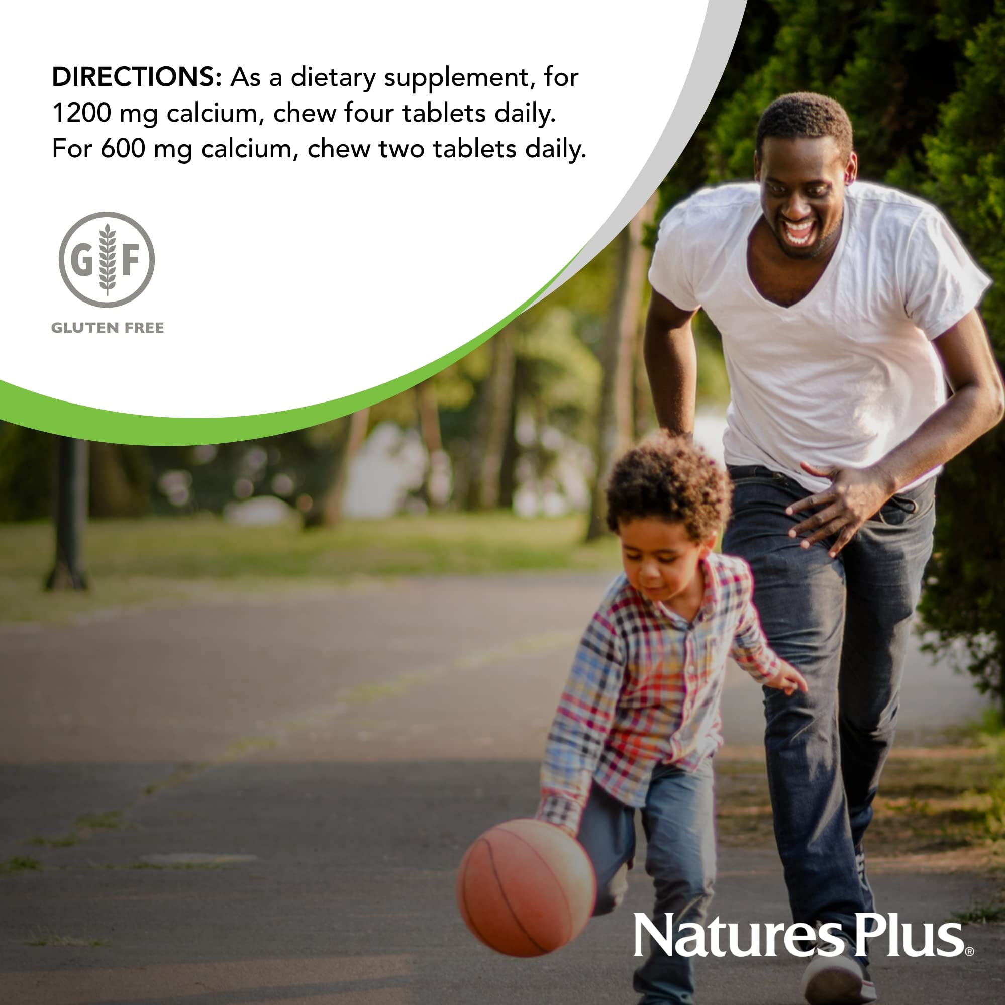 NaturesPlus vanilla flavor chewable tablet shown in hand for daily routine.