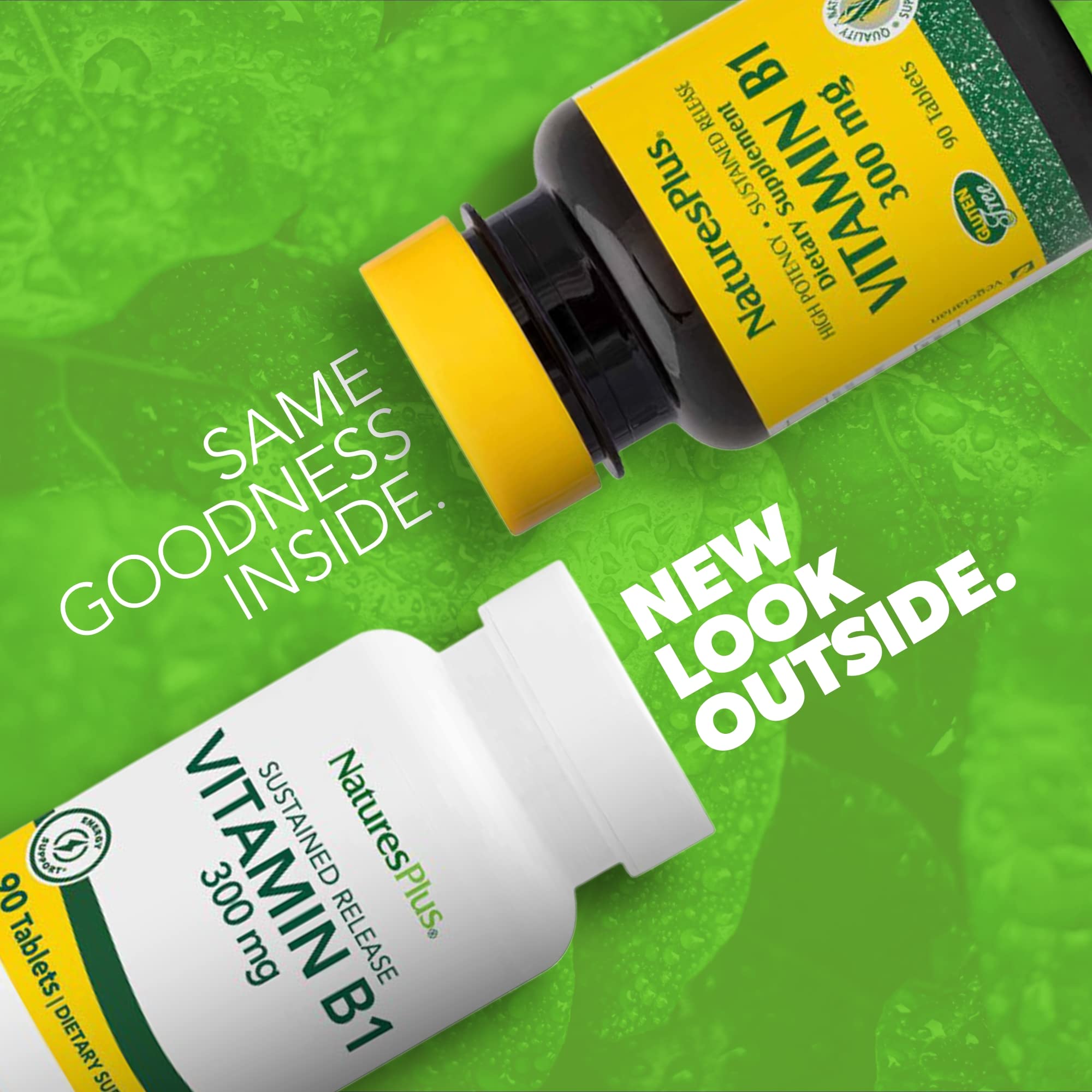 NaturesPlus Vitamin B1 tablets pour demonstrating steady release support
