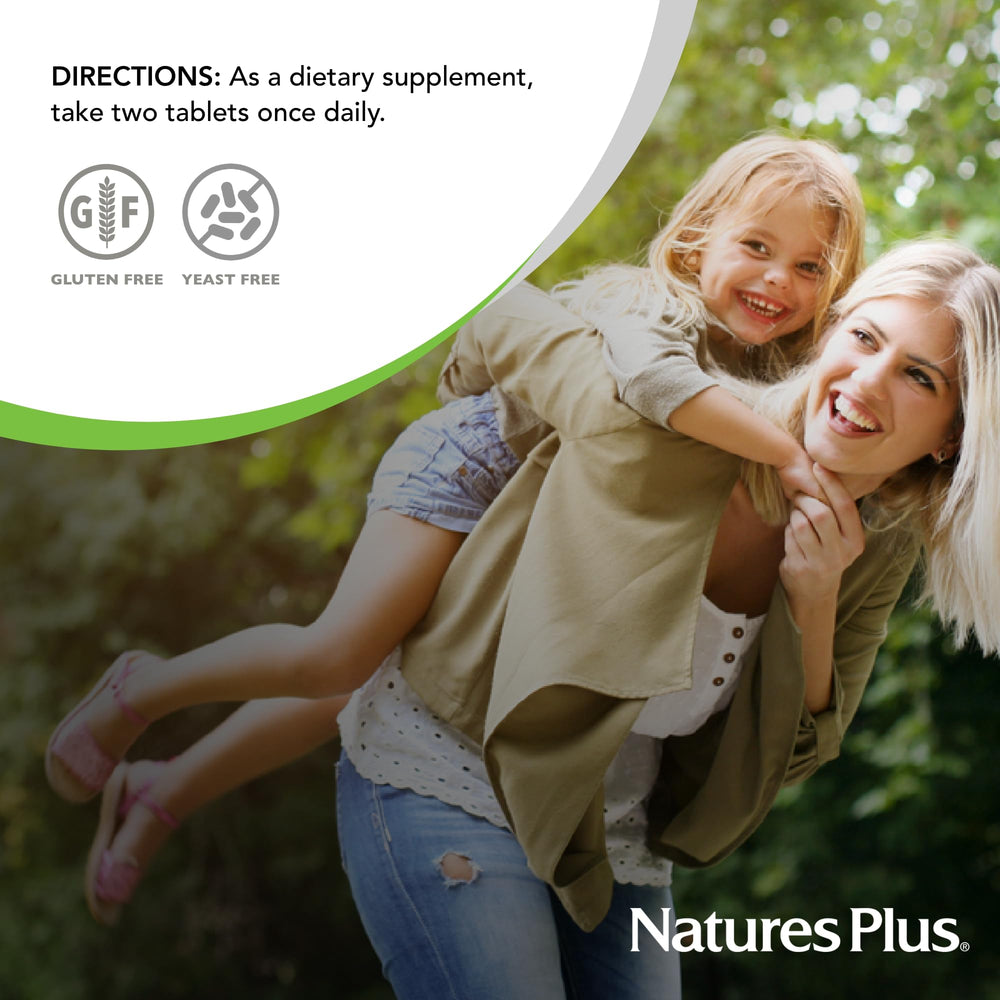 NaturesPlus Women’s Ultra Hair Plus bottle sits on a vanity, encouraging a healthy hair routine.
