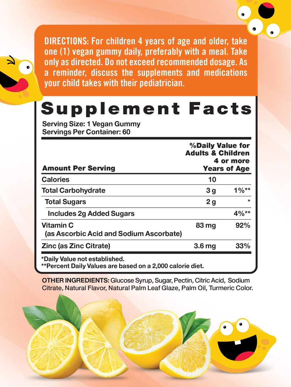 Nature's Truth Vitamin C Gummies for Kids gummies close-up highlighting lemon flavor for daily supplementation.