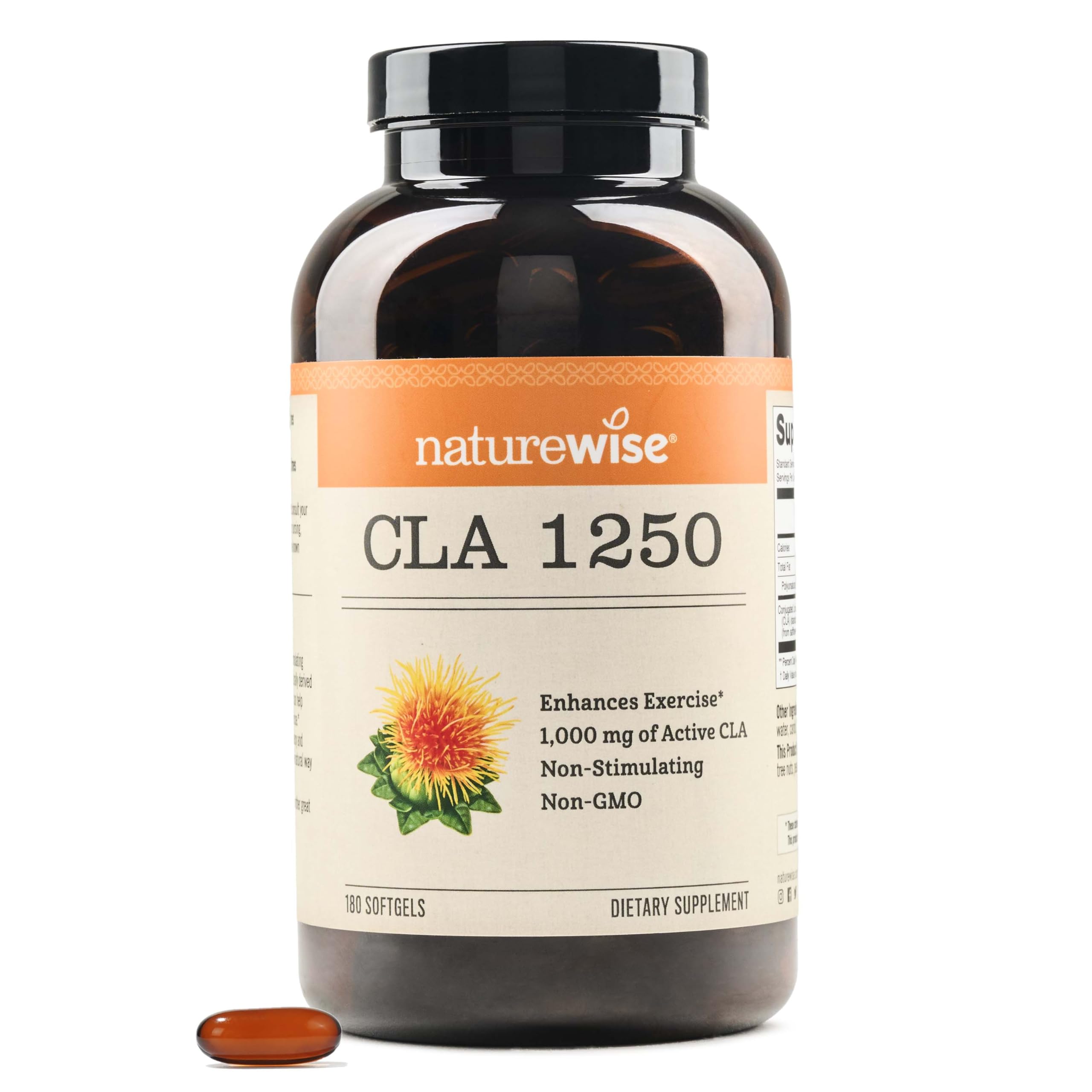 NatureWise CLA 1250 softgel bottle—high potency for active lifestyles