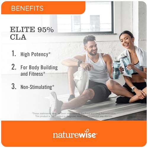 NatureWise CLA 1300 bottle label shows 95% active CLA potency for clarity