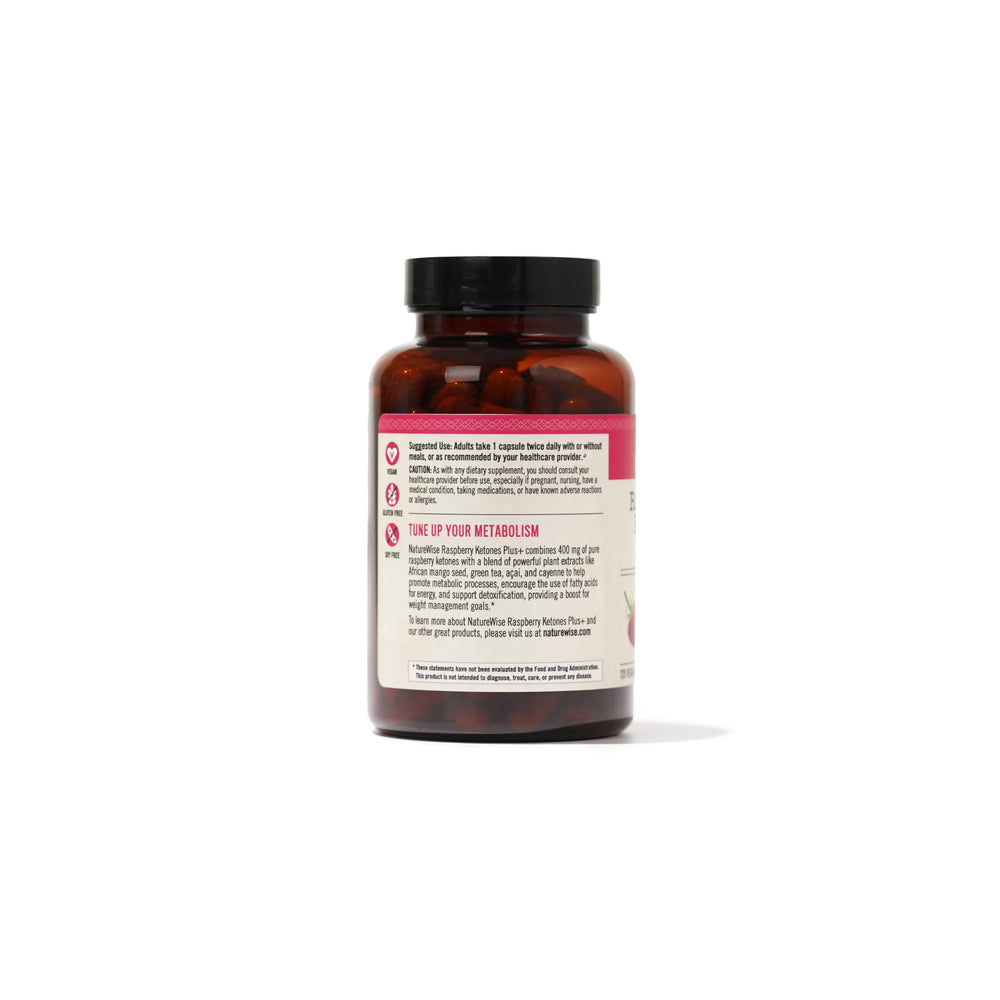 NatureWise Raspberry Ketones Plus acai berry blend enhances antioxidant-rich formula