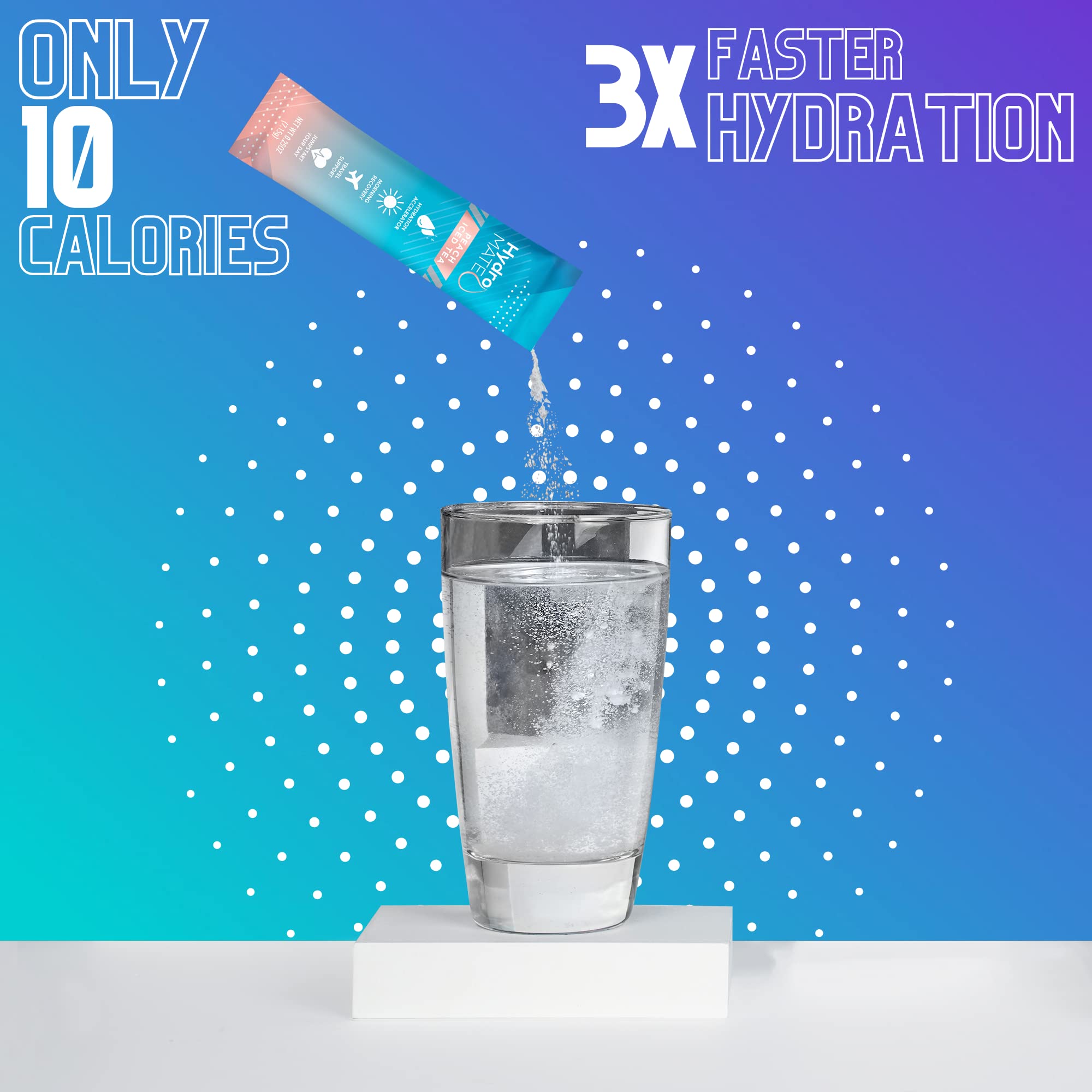 Portable HydroMATE bottle and packets ideal for workouts