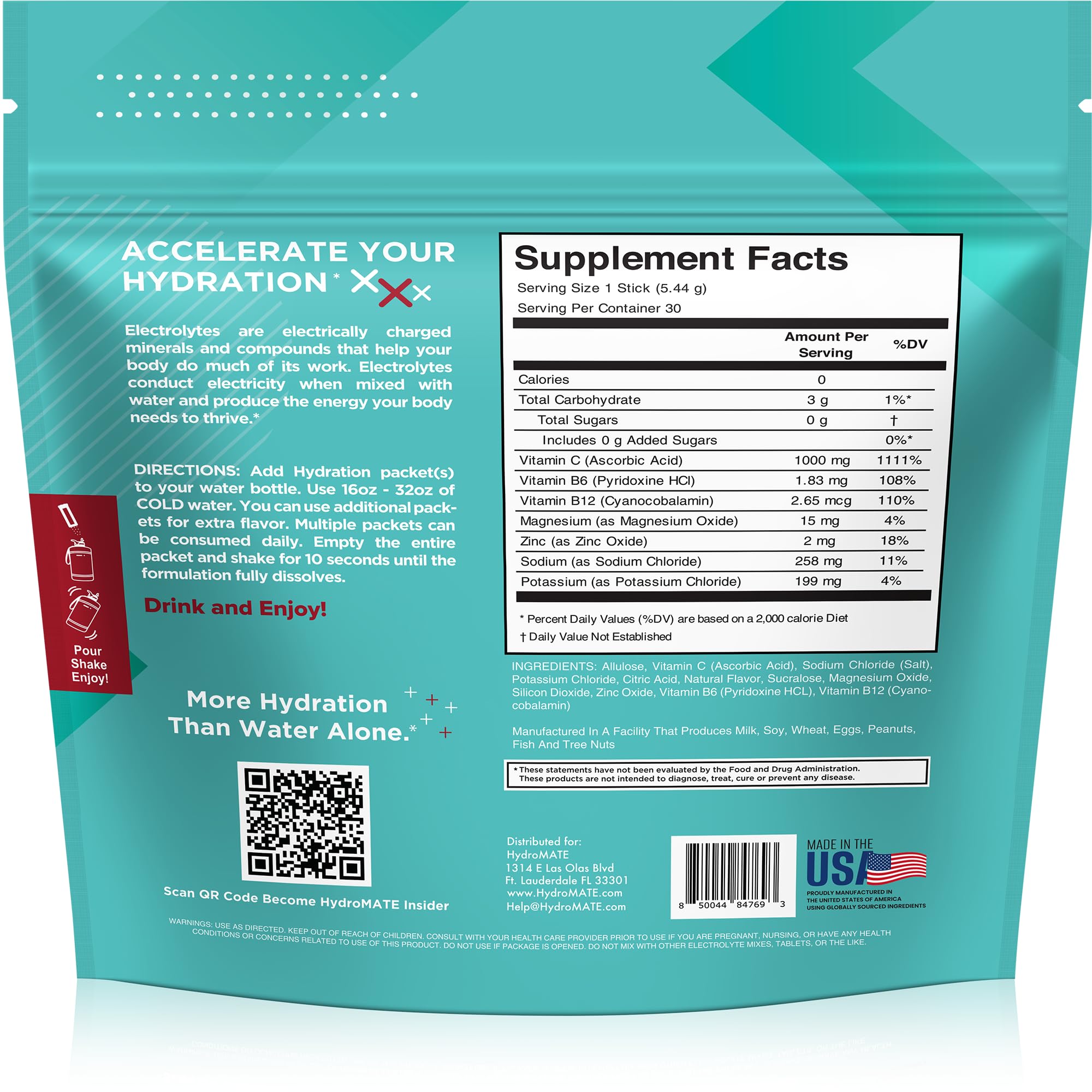 NatureWorks HydroMATE Black Cherry powder stirred into water for flavorful hydration