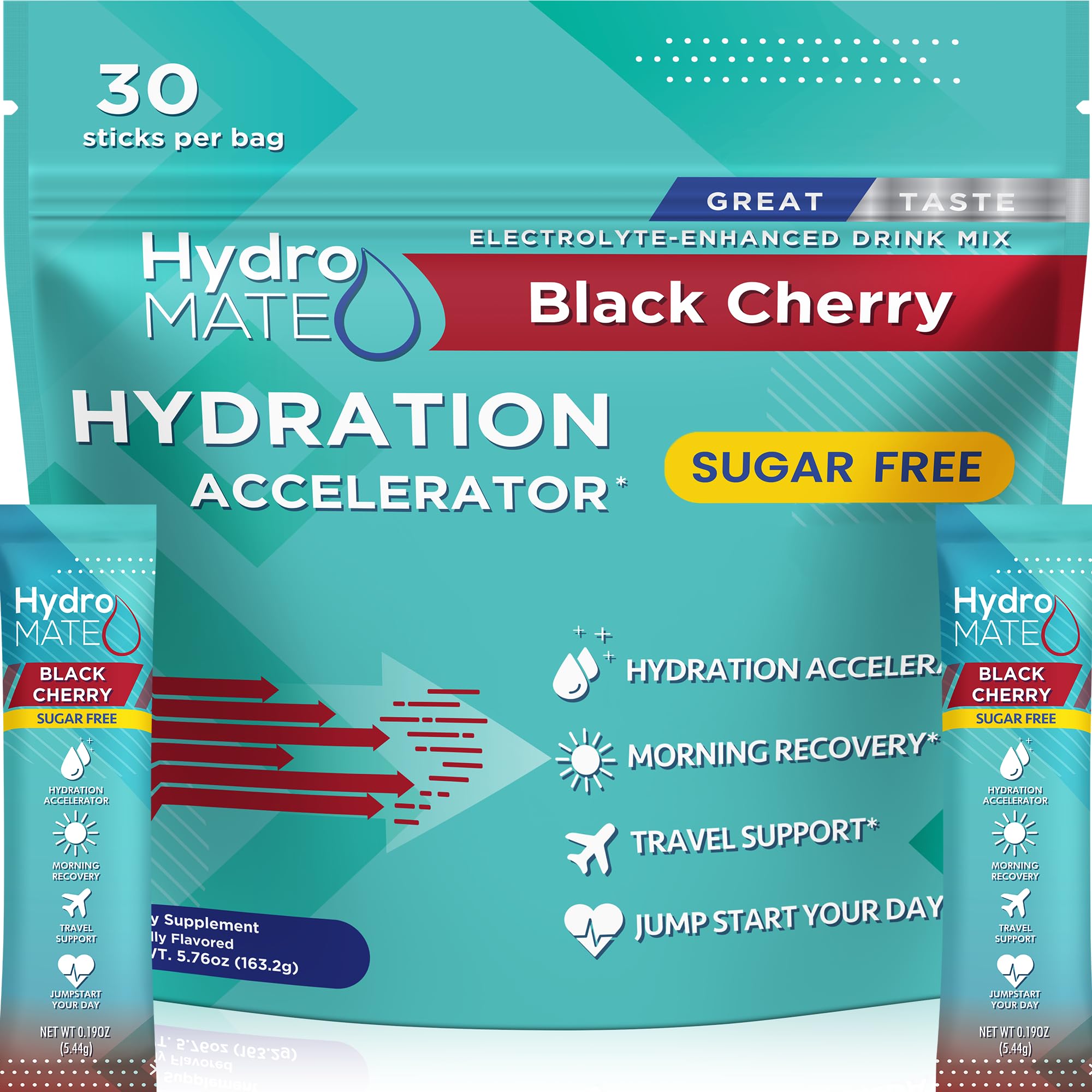 NatureWorks HydroMATE electrolyte stick dissolving in water for rapid hydration