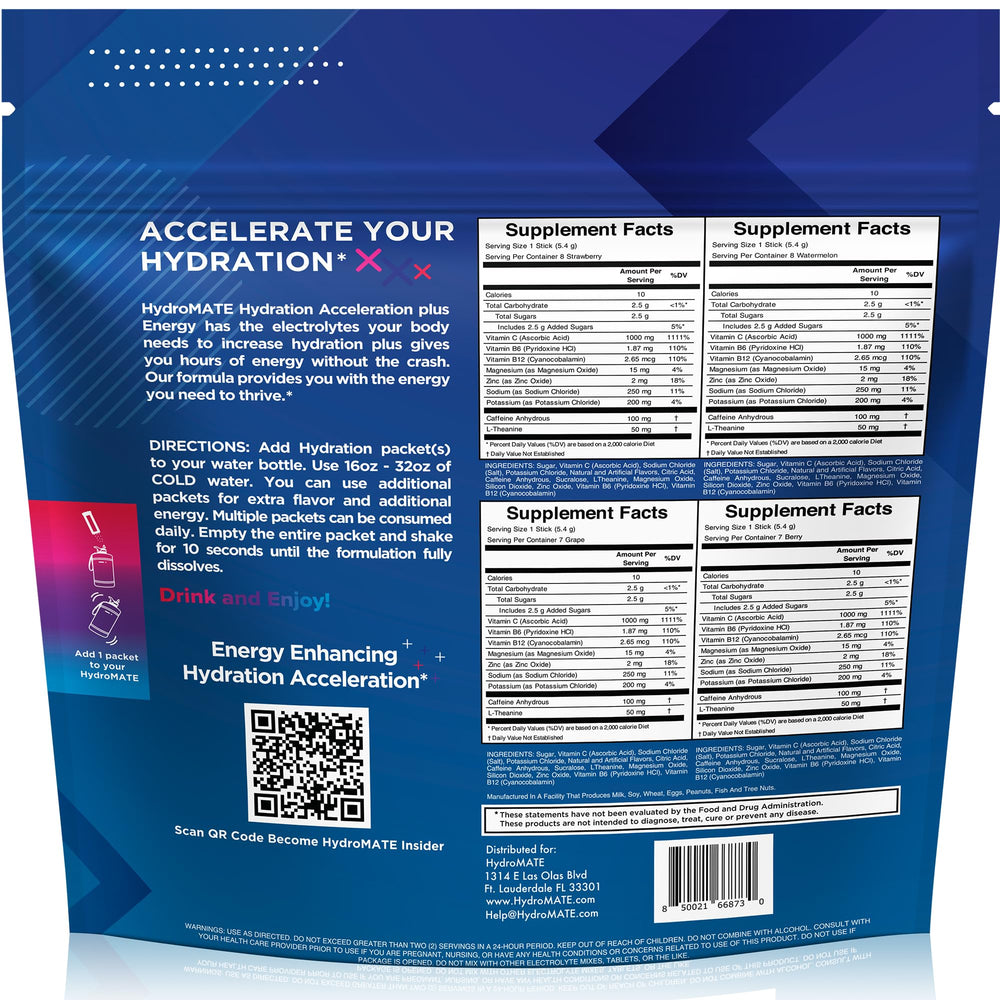 NatureWorks HydroMATE grape flavor packets deliver fast hydration for workouts.