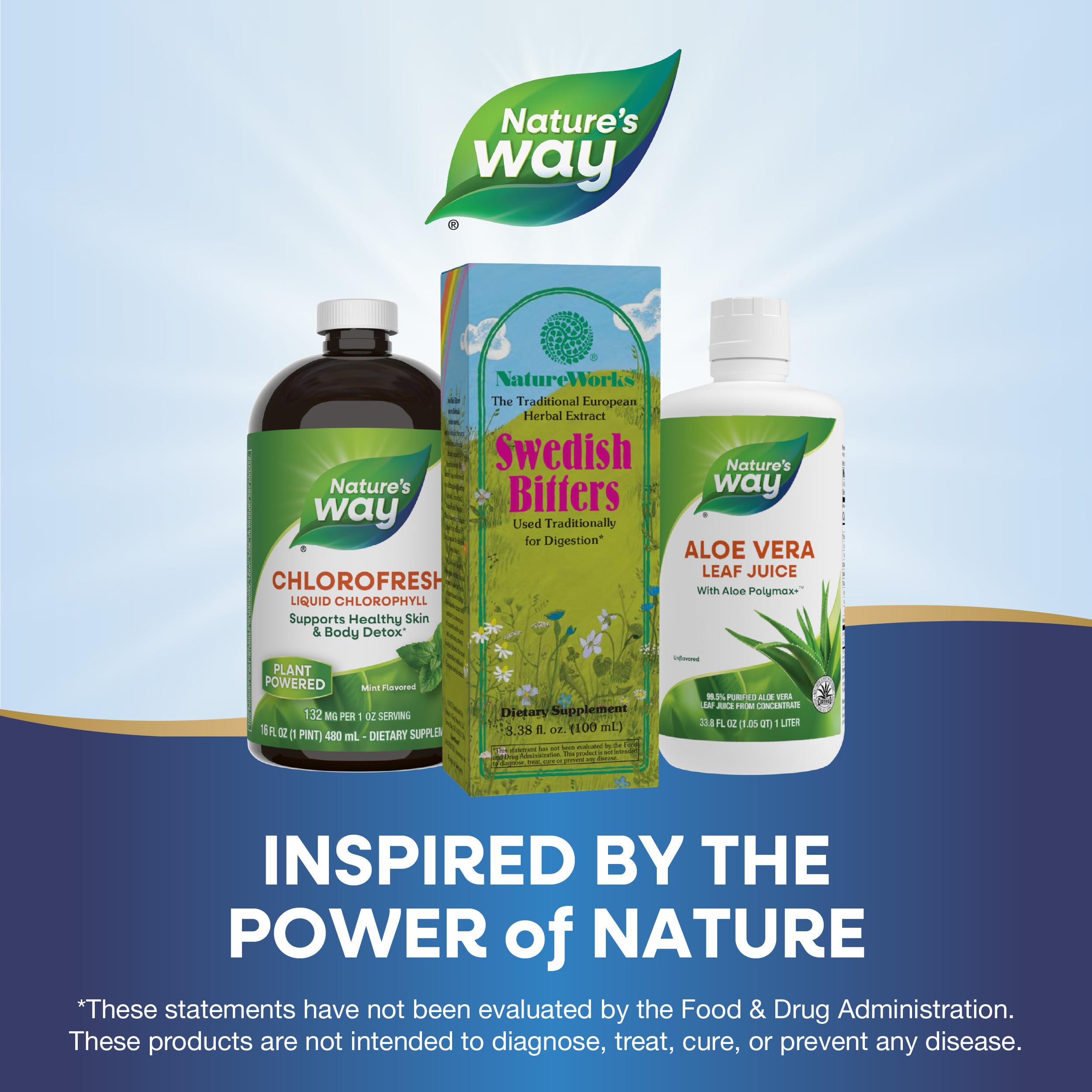 NatureWorks Swedish Bitters on kitchen counter ready for daily ritual.