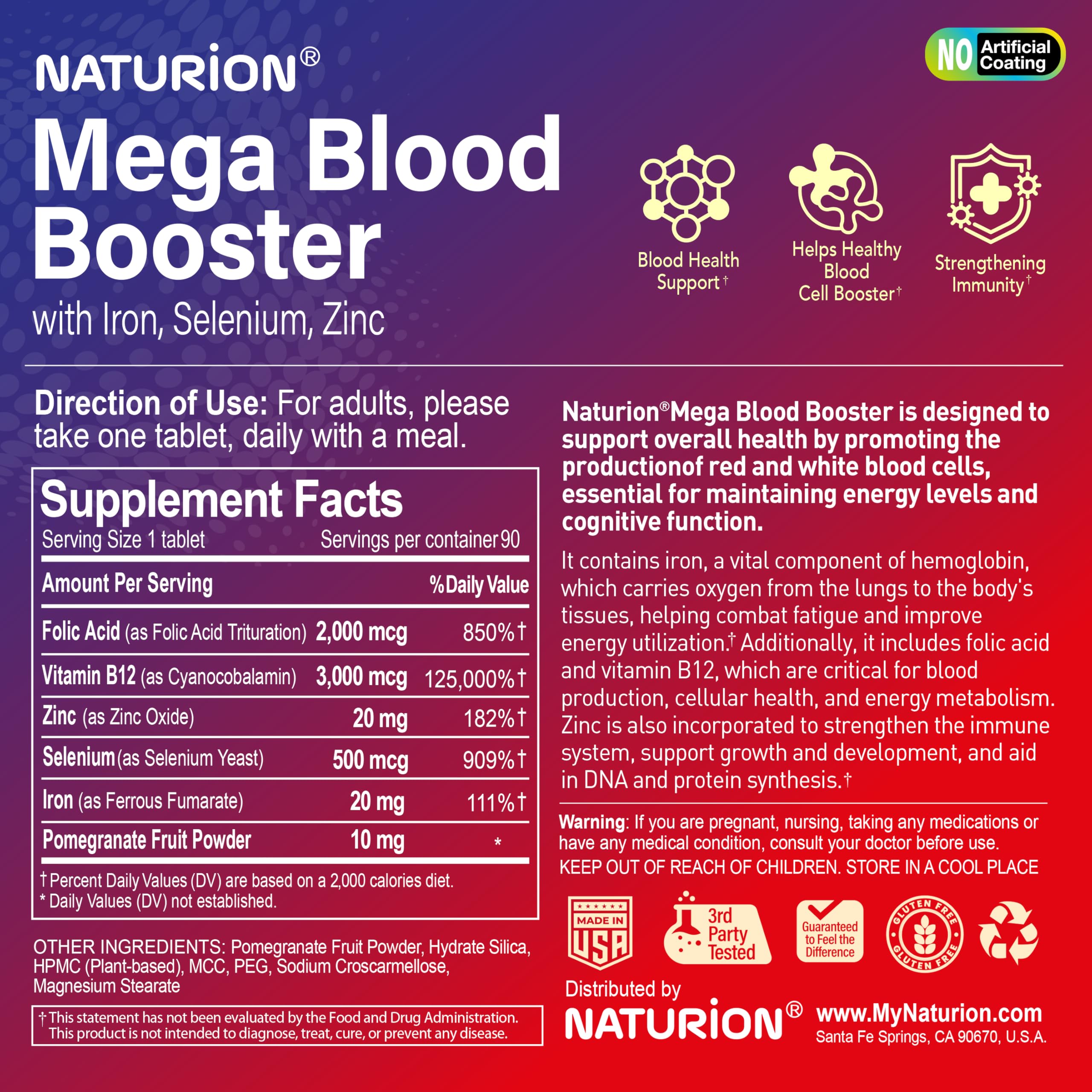 Quality seal on NATURION bottle reinforcing trusted supplement quality