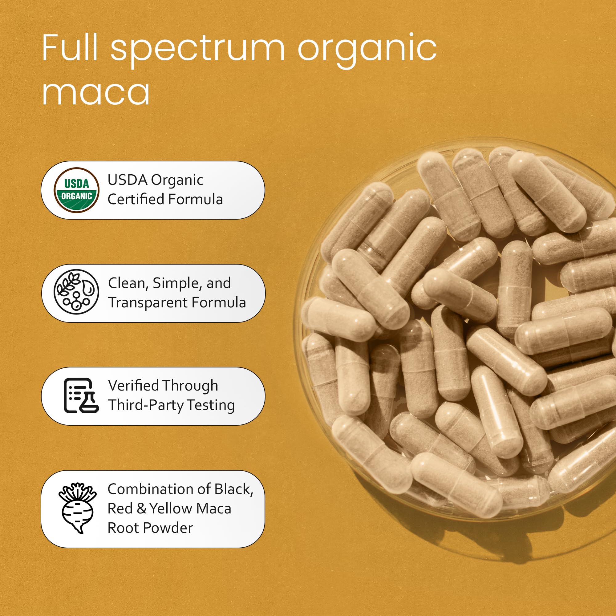NaturaLife Labs Maca triple blend visual features three maca types.