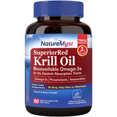 NatureMyst Krill Oil bottle pour for easy daily omega-3 intake.