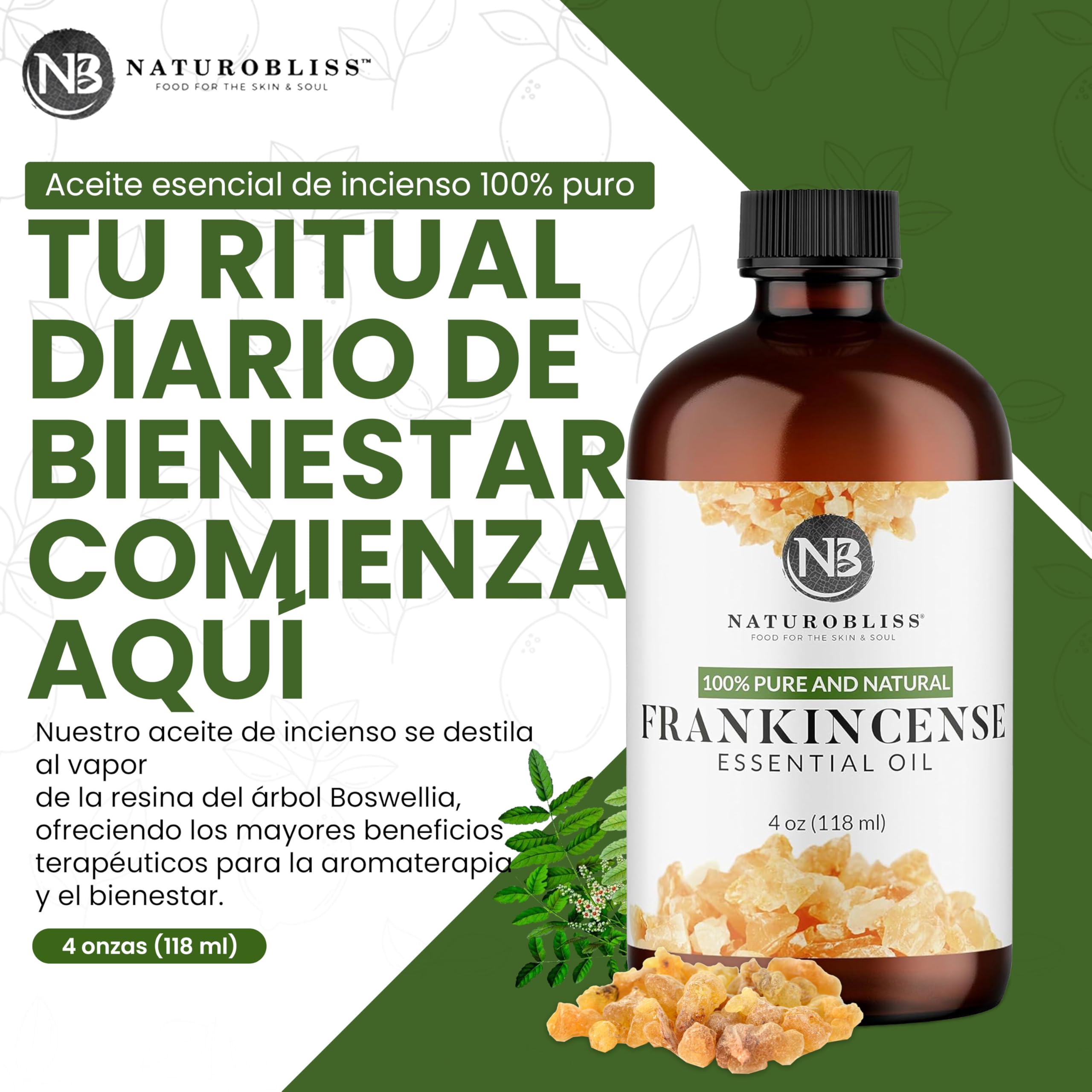 NaturoBliss frankincense oil premium quality bottle supports clean, undiluted experiences
