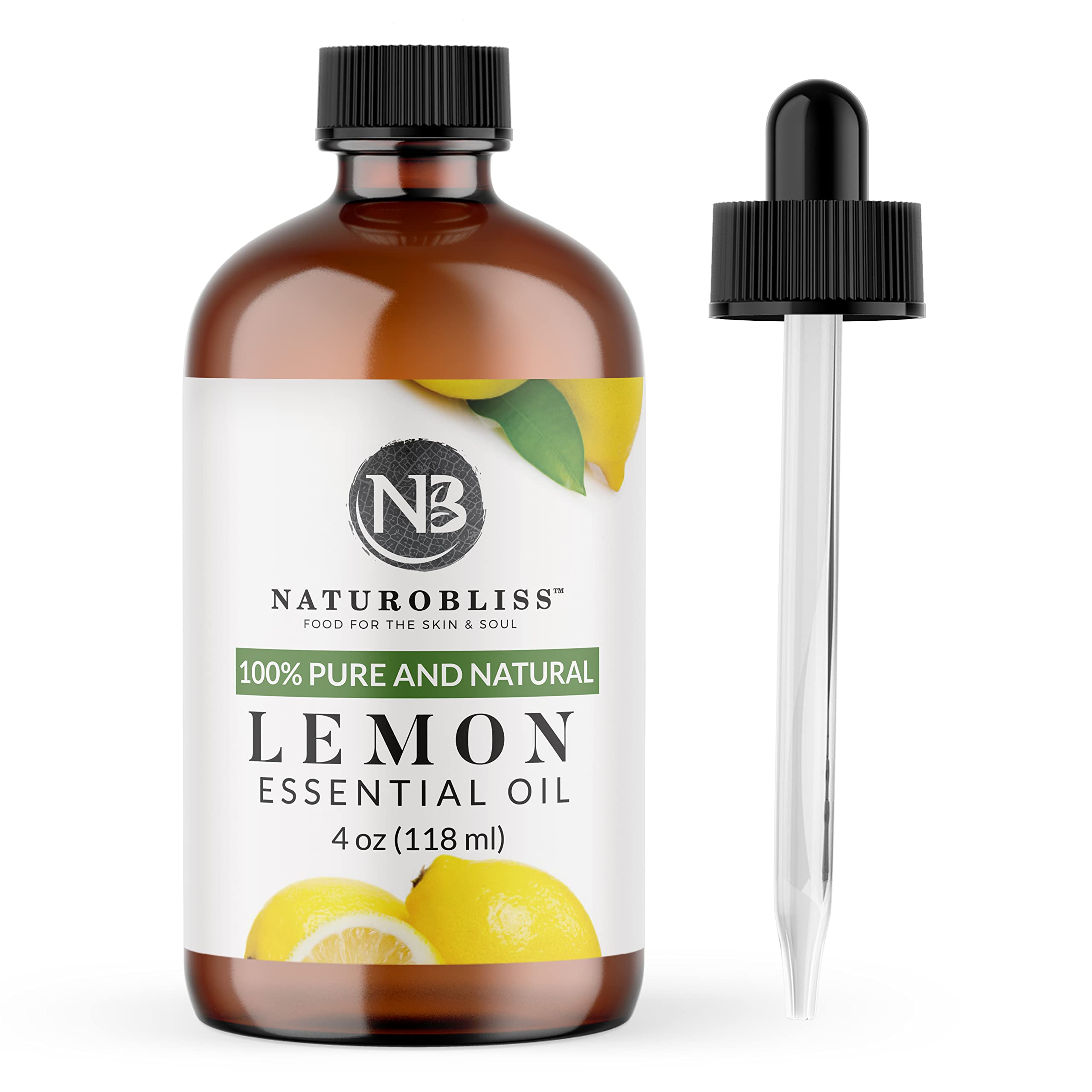 NaturoBliss lemon oil bottle for pure aromatherapy diffusion.