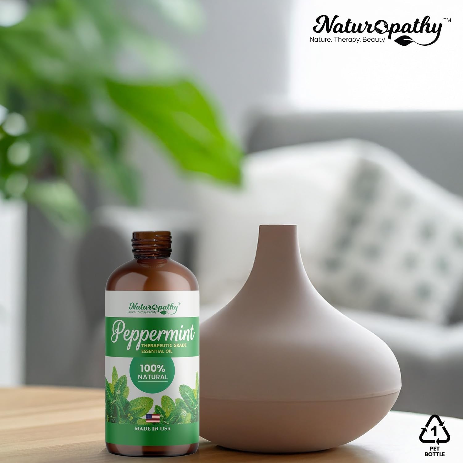 NATUROPATHY peppermint USA bottling indicates quality controls.