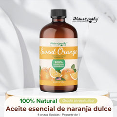 Amber glass bottle protects aroma and potency of NATUROPATHY Sweet Orange Oil