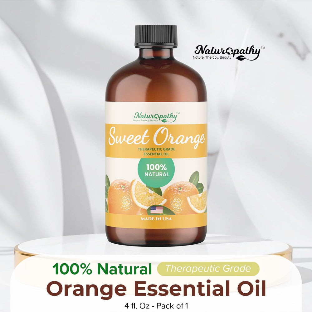 Close-up of Naturopathy Sweet Orange Oil dropper for controlled dispensing