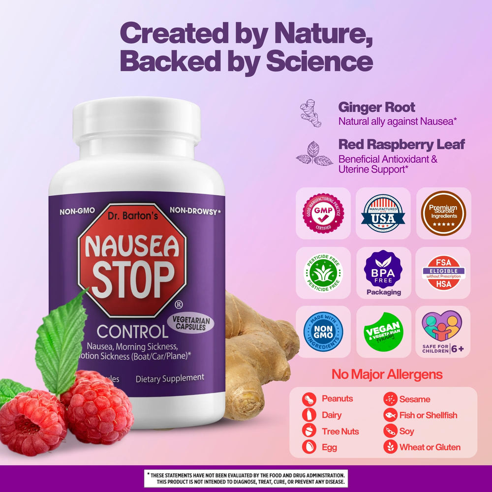 Nausea Stop travel ready packaging indicating easy packing for trips