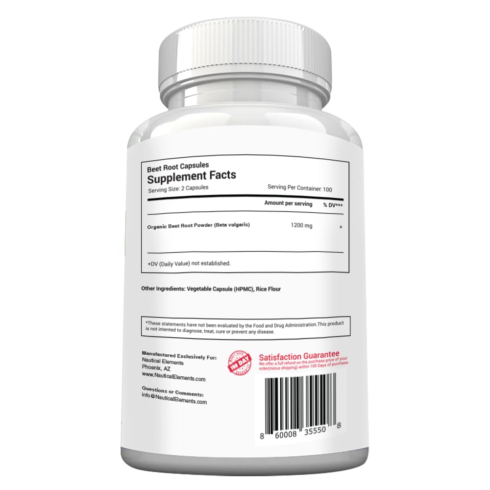Nautical Elements bottle with nutrient icons on label highlighting vitamins.